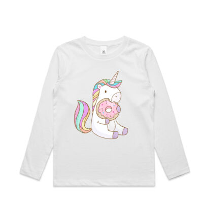 Unicorn and Doughnut - Kids Longsleeve Tee Thumbnail