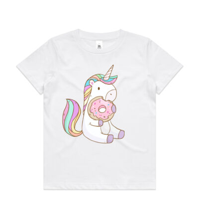 Unicorn and Doughnut - Kids Youth T shirt Thumbnail