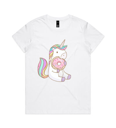 Unicorn and Doughnut - Womens Maple Tee Thumbnail