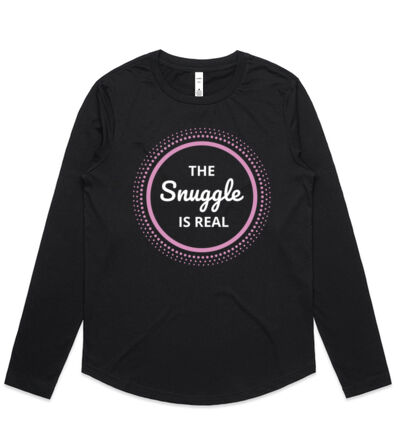 The snuggle is real - Womens Curve Longsleeve Tee Thumbnail