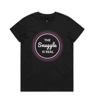 The snuggle is real - Womens Maple Tee Thumbnail