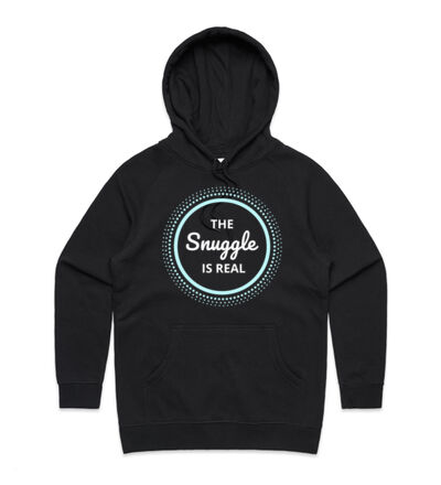 The snuggle is real (white text) - Womens Supply Hood Thumbnail