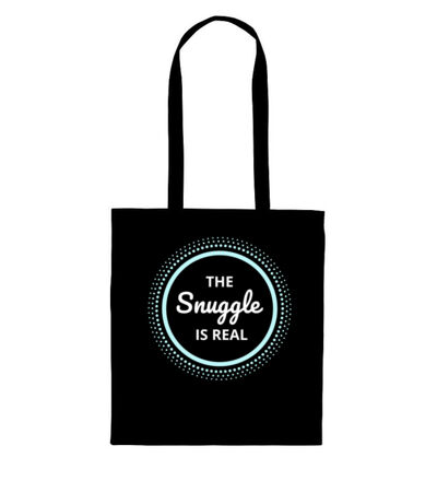 The snuggle is real (white text) - Tote Bag Thumbnail
