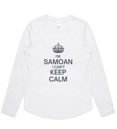I'm Samoan I can't keep calm. - Womens Curve Longsleeve Tee Thumbnail