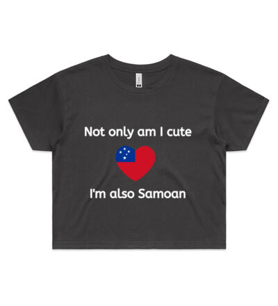 Cute and Samoan - Womens Crop Tee Thumbnail