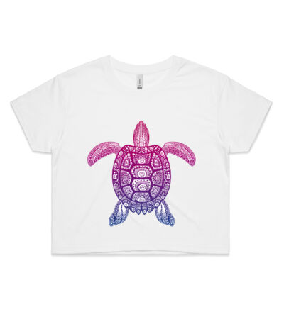Purple Turtle - Womens Crop Tee Thumbnail