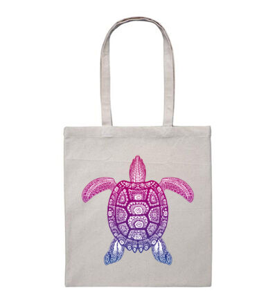 Purple Turtle - Heavy Duty Canvas Tote Bag Thumbnail