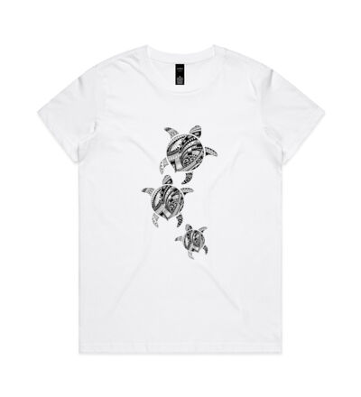 Polynesian Turtle Family - Womens Maple Tee Thumbnail