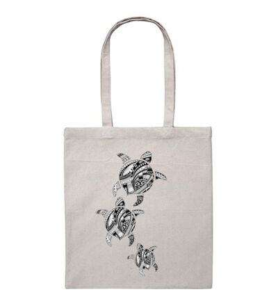 Polynesian Turtle Family - Heavy Duty Canvas Tote Bag Thumbnail