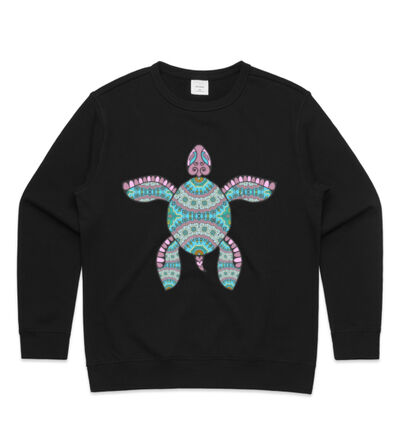 Turquoise Turtle - Womens Premium Crew Thumbnail