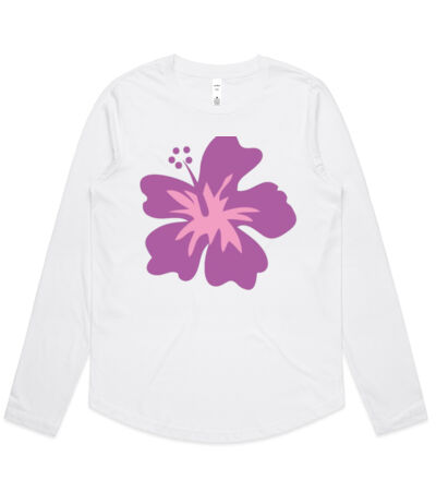 Pink Hibiscus - Womens Curve Longsleeve Tee Thumbnail