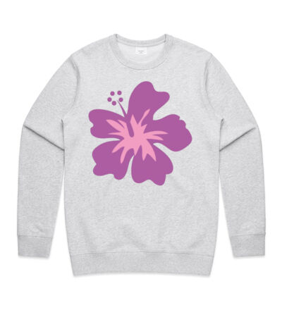 Pink Hibiscus - Mens Premium Crew Thumbnail