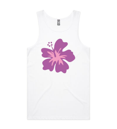 Pink Hibiscus - Mens Lowdown Singlet Thumbnail