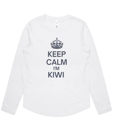 Keep Calm I'm Kiwi - Womens Curve Longsleeve Tee Thumbnail