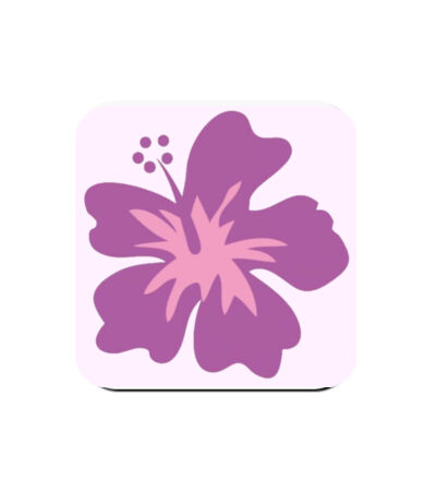 Pink Hibiscus - Coaster - Square Hardboard Thumbnail