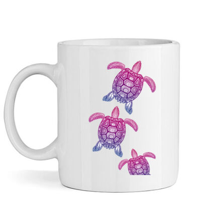 Purple turtle family - Mug Thumbnail