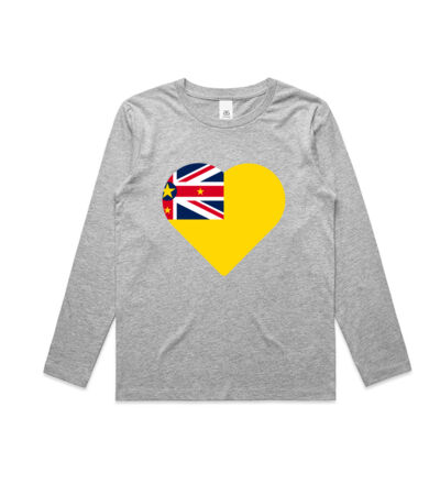 My heart is Niuean - Kids Longsleeve Tee Thumbnail