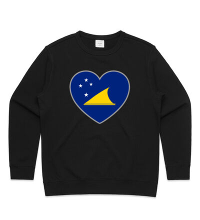 Tokelau Heart  - Womens Premium Crew Thumbnail