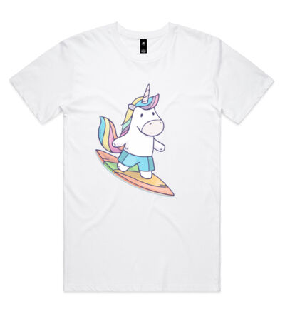 Surfing Unicorn - Mens Staple T shirt Thumbnail