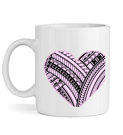 Pink Polynesian heart - Mug Thumbnail