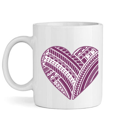 Purple Polynesian heart - Mug Thumbnail