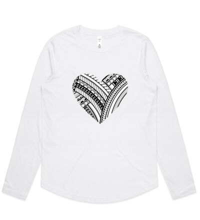 Polynesian Heart - Womens Curve Longsleeve Tee Thumbnail