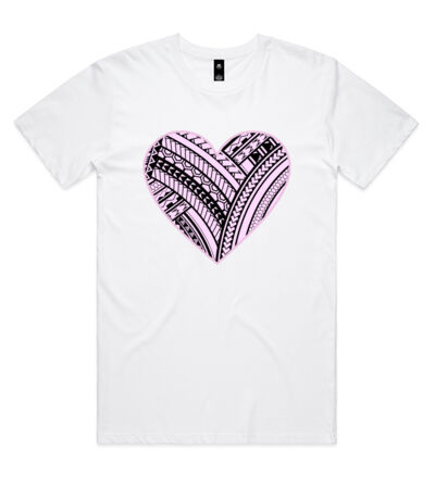 Pink Polynesian heart - Mens Staple T shirt Thumbnail