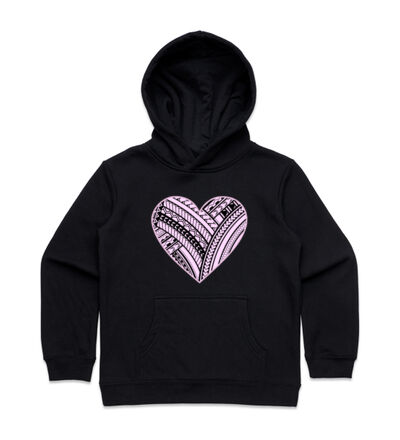 Pink Polynesian heart - Kids Supply Hoodie Thumbnail