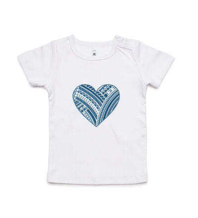 Green Polynesian heart - Kids Wee Tee Thumbnail