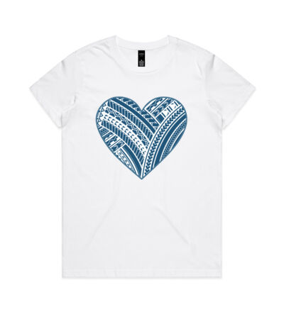 Green Polynesian heart - Womens Maple Tee Thumbnail