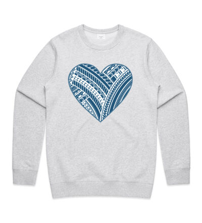 Green Polynesian heart - Mens Premium Crew Thumbnail