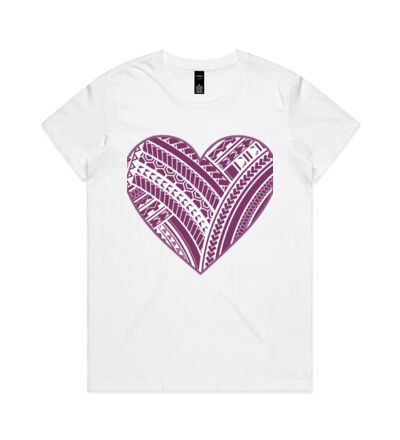 Purple Polynesian heart - Womens Maple Tee Thumbnail