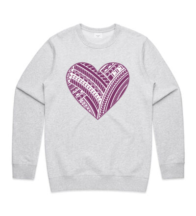 Purple Polynesian heart - Mens Premium Crew Thumbnail