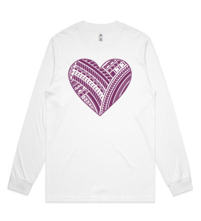 Purple Polynesian heart - Mens General Long Sleeve Tee Thumbnail