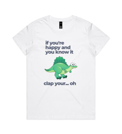 Happy Dinosaur - Womens Maple Tee Thumbnail