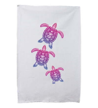 Polynesian Turtle Family - Tea Towel Thumbnail