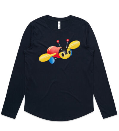 Kiwi Buzzy Bee - Womens Curve Longsleeve Tee Thumbnail
