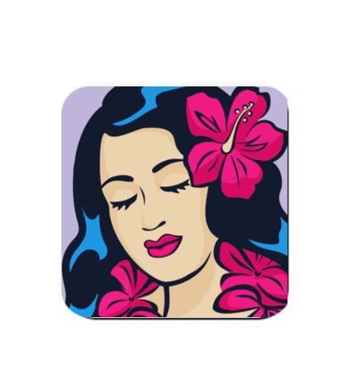 Polynesian Girl - Coaster - Square Hardboard Thumbnail