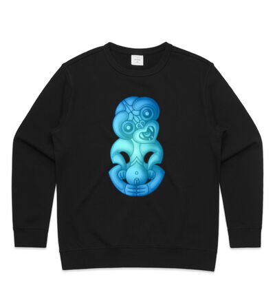 Blue Green Hei Tiki - Womens Premium Crew Thumbnail