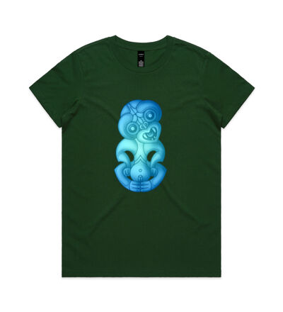 Blue Green Hei Tiki - Womens Maple Tee Thumbnail