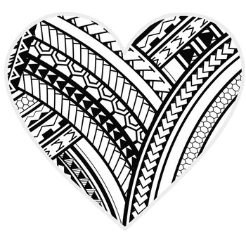 Polynesian Heart grey border Thumbnail