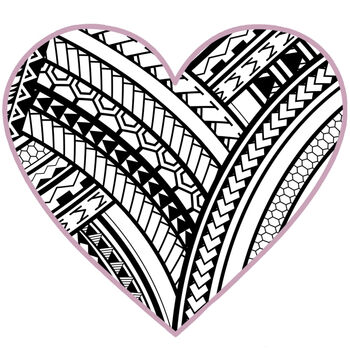 Polynesian Heart pink border Thumbnail